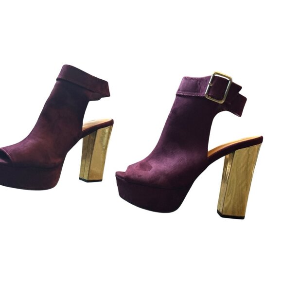 Charlotte Russe Peep-toe Velvet Platform Heel Size 9 nwot - Picture 1 of 7